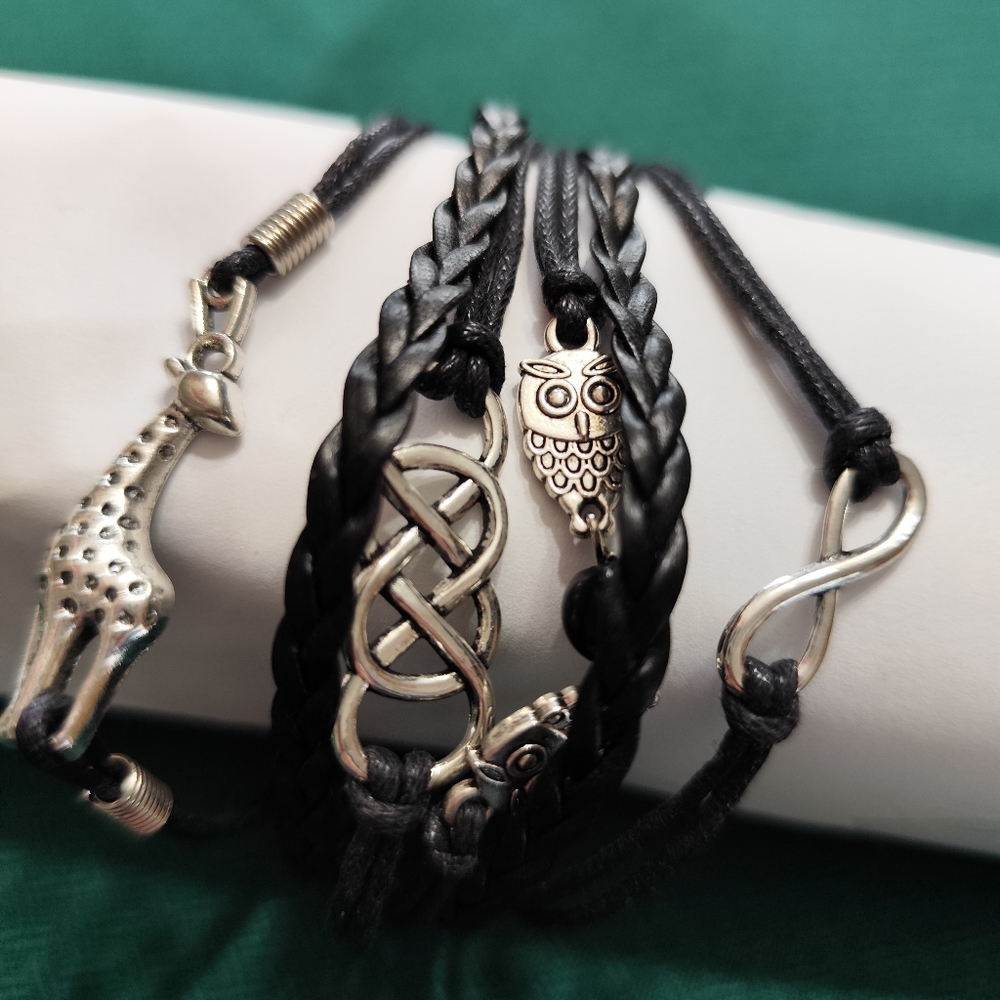4/$20💥New Multi-layer Woven Bracelet Vintage Style(Black)